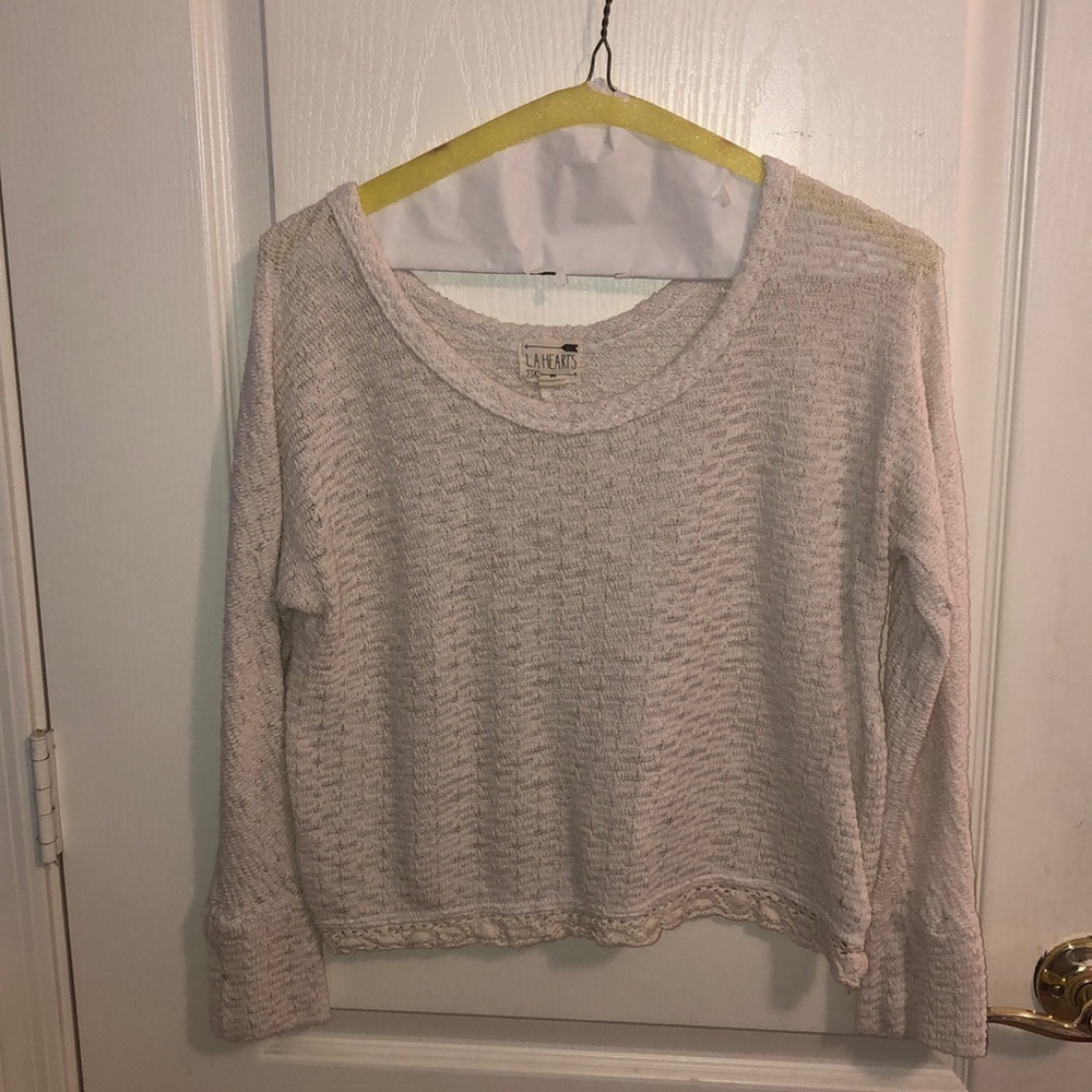 Long-sleeve cream sweater